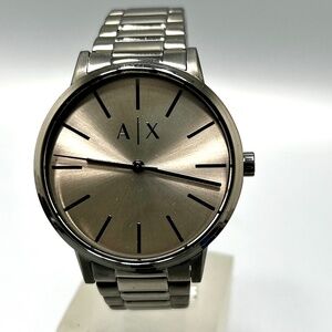 Armani Exchange Gents Metallic Gun Metal Quartz Watch